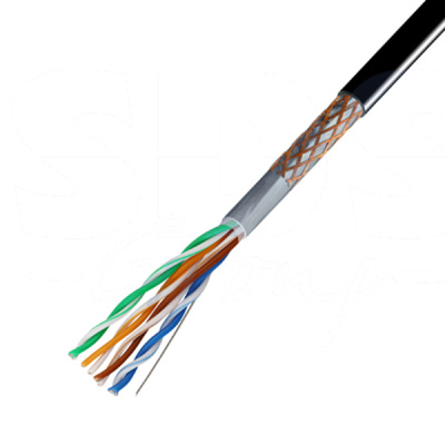 REXANT Кабель витая пара SF/UTP, категория 5e, PE, 4PR, 24AWG, внешний, черный, 305 м REXANT Кабель витая пара SF/UTP, категория 5e, PE, 4PR, 24AWG, внешний, черный, 305 м