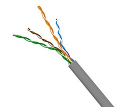 Кабель TWT UTP, 4 пары, Кат.5e, PVC, серый, 305 метров Кабель TWT UTP, 4 пары, Кат.5e, PVC, серый, 305 метров