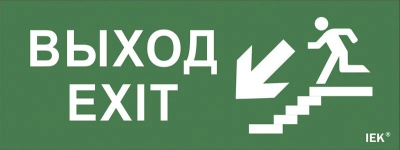 Самоклеящаяся этикетка "Выход/лестница вниз/фигура" для ССА (LPC10-1-35-13-VLVNF) Самоклеящаяся этикетка "Выход/лестница вниз/фигура" для ССА (LPC10-1-35-13-VLVNF)