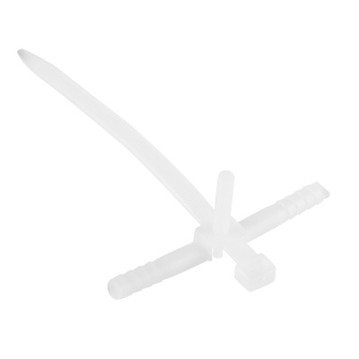 Хомут-стяжка нейлоновая с дюбелем REXANT 150x7,0 мм, ø 8,0 мм, белая, упаковка 50 шт.