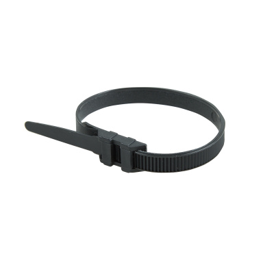 Хомут-стяжка нейлоновая усиленная с двойным горизонтальным замком REXANT 260x9,0 мм, черная, упаковк