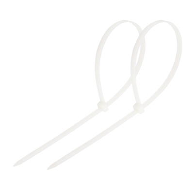 Хомут-стяжка кабельная нейлоновая REXANT 250 x7,6мм, белая, упаковка 100 шт.