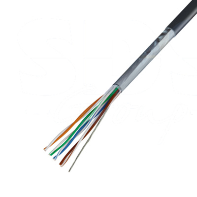 REXANT Кабель витая пара F/UTP, категория 5e, PVC, 4PR, 24AWG, внутренний, многожильный, серый, 305
