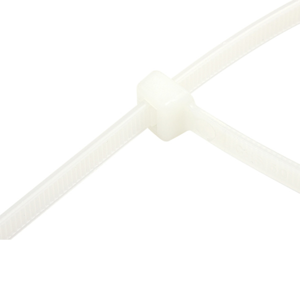 Хомут-стяжка кабельная нейлоновая REXANT 250 x7,6мм, белая, упаковка 100 шт.