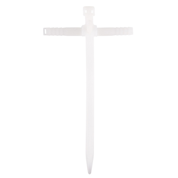 Хомут-стяжка нейлоновая с дюбелем REXANT 150x7,0 мм, ø 8,0 мм, белая, упаковка 50 шт.